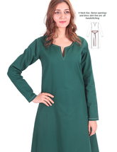 FREYA FCotton orest Green - Medieval Viking Underdress